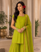 Noor-e-Gul Silk Sharara Set