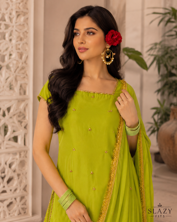 Noor-e-Gul Silk Sharara Set
