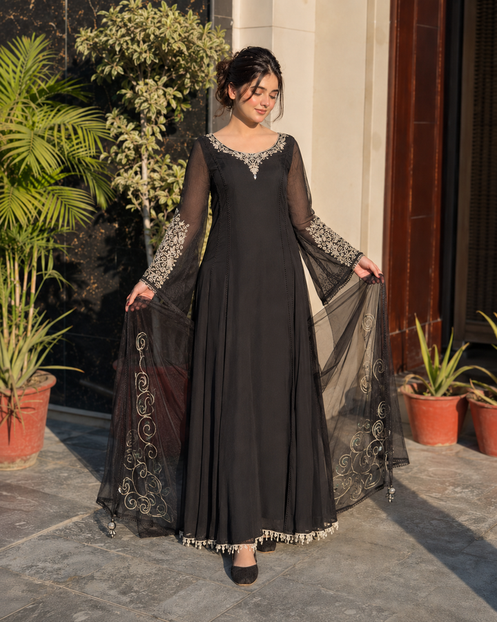 Midnight Zehra Crinkle Chiffon Set